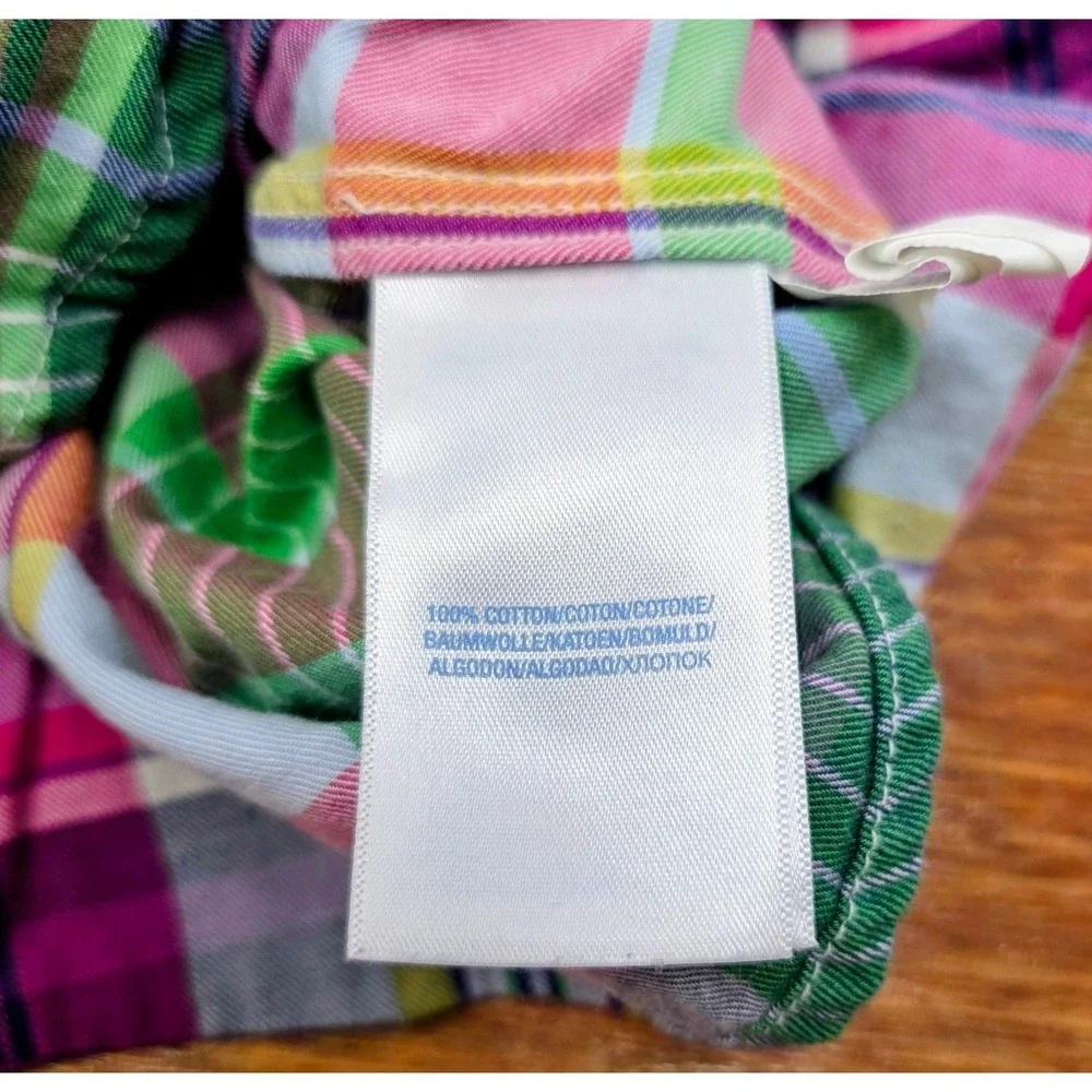 Ralph Lauren Baby Boys Patchwork Plaid Button Down Shirt Multi Color 6M Pink